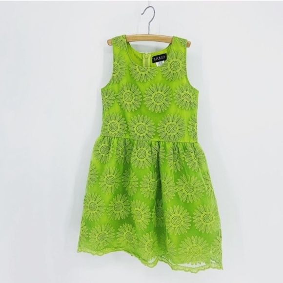 VINTAGE 90s GUESS Dress Skirt Sleeveless Formal Green Tulle Gown Tank Top Floral - Picture 1 of 7